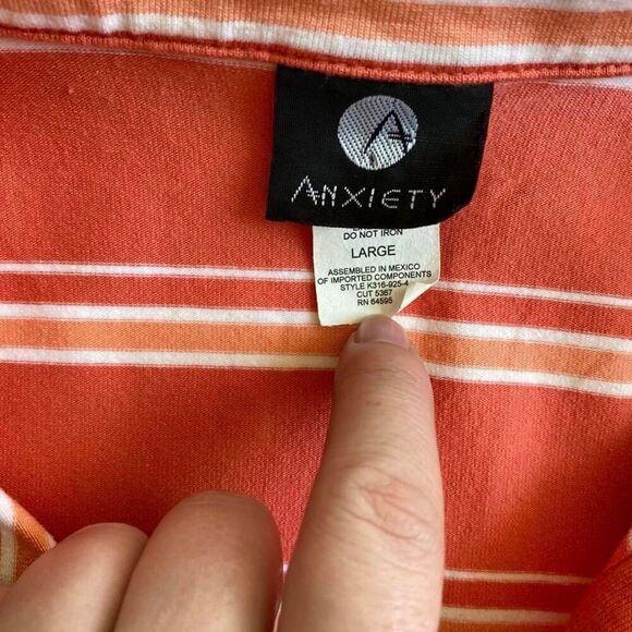 Y2K salmon striped top - Picture 5 of 8